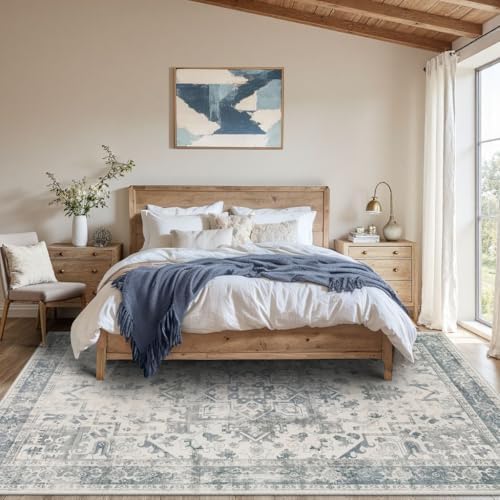 Rugxara Area Rugs 5x7, Washable Rugs for Living Room,Bedroom,Blue Rug - Image 5