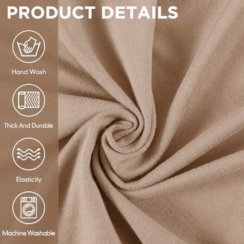 Peryiter 3 Pcs Couch and Loveseat Sofa Covers,Sand,Milk Silk - Image 5