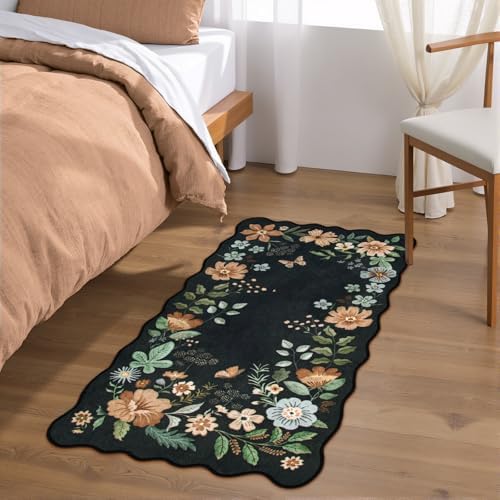 Lahome Floral Entryway Rug, 2x4 Soft Washable Kitchen Rug Ultra-Thin - Image 3