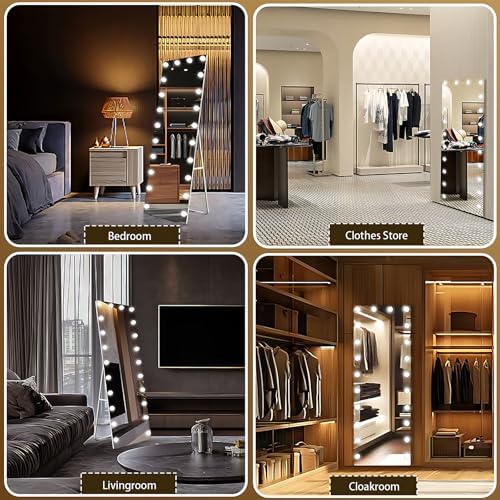 Kosmonia 66"x22" Hollywood Full Length Mirror with Light, 22 Dimmable Bulbs - Image 6