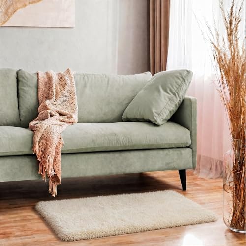 Ophanie Small Rug Washable Non Slip Throw Bedside Area Rugs, Fluffy Soft Beige Mini Bedroom Carpet, Affordable Door Entryway Indoor Inside Front Entrance Dog 2x3 Mat, Home Decor Aesthetic, Nursery - Image 5