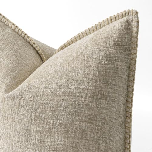 MIULEE Decorative Couch Throw Pillow Covers 20x20 Inch Light Taupe 2 Pack - Image 2