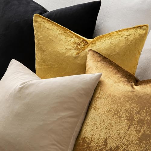 MIULEE 28x28 Inch Pack of 2 Euro Velvet Throw Pillow Covers Golden - Image 6