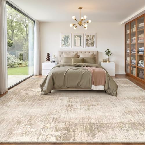 Valenrug 8x10 Area Rugs for Living Room, Large Washable Rug Non Slip Beige by Valenrug