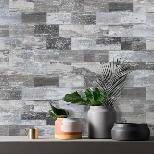Vamos Tile 100-Piece Peel and Stick Backsplash Seamless Tile,3''x6'' Distressed Wood PVC Subway Tile,Stick on Backsplash for Kitchen/Bathroom/Laundry Room - Image 3