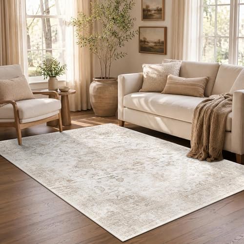 Rugxara 3x5 Entryway Rug,Beige Vintage Boho Bedroom Area Rug - Image 4