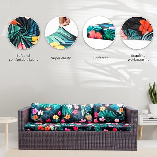 8 Pcs Outdoor Cushion Covers, Patio Sofa Cushion Covers Replacement - Image 4