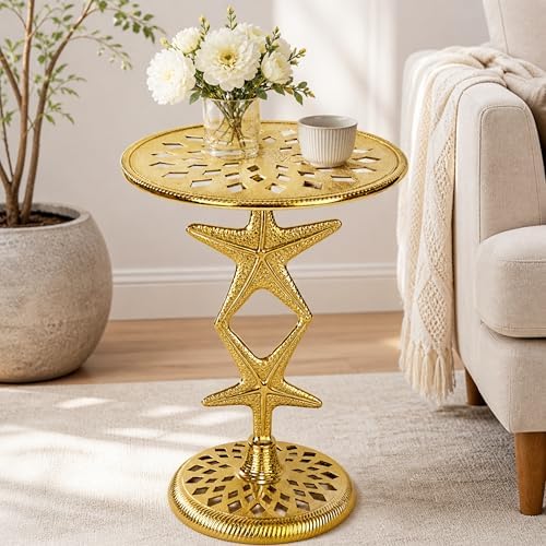 End Table Gold Star Round Metal End Table, 15x19 - Image 4