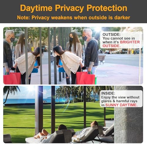 Window Privacy Film One Way Window Tint for Home & Office, 35.4" * 360 " - Image 4