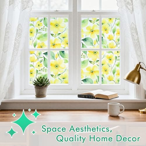 SOMWISE Frosted Window Privacy Film, Decorative Sun Heat Blocking, Anti UV - Image 5