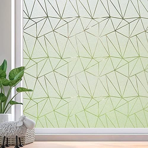 Coavas Frosted Glass Window Privacy Film, Geometric Pattern, 17.5" x 157.5" by Coavas