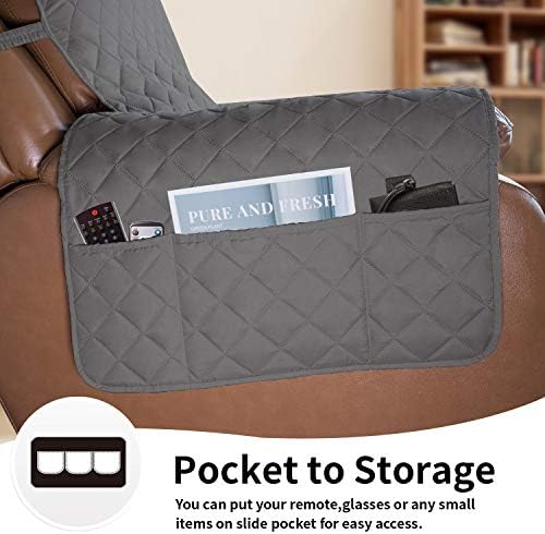 Easy-Going Reversible Couch Cover, Oversized Recliner, Gray/Ivory - Image 3