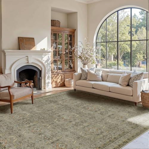 Rugxara Area Rugs 5x7 Washable Rug for Living Room Bedroom, Olive Green - Image 5