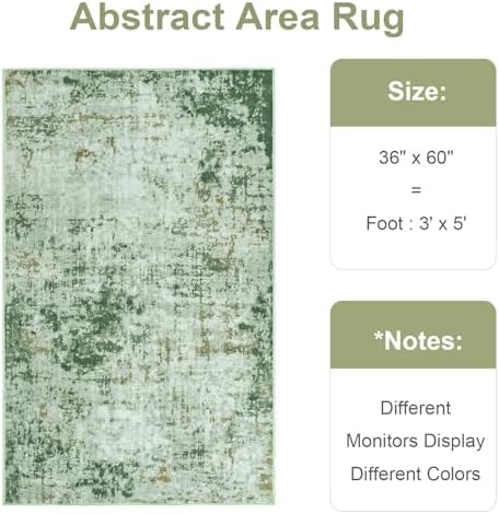 Modern Abstract 3x5 Rug, Non Slip Entryway Rug, Washable Dorm Rugs - Image 2