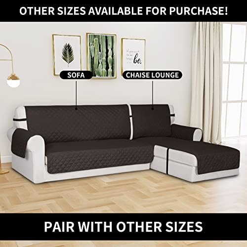 Easy-Going Reversible Chaise Lounge Couch Cover Water Resistant Sofa Cover Sectional L Shaped Sofa Slipcover with Adjustable Straps Furniture Protector for Dogs (115X34 in, Chocolate/Chocolate) - Image 2