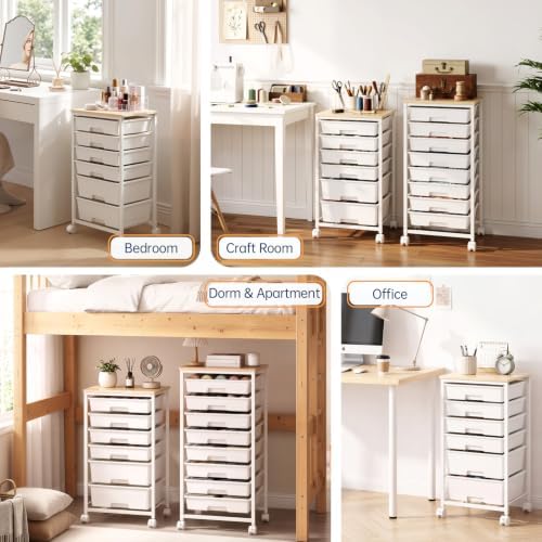 Delamu Rolling Storage Cart with 6 Drawers, Utility Craft Storage Cart - Image 6
