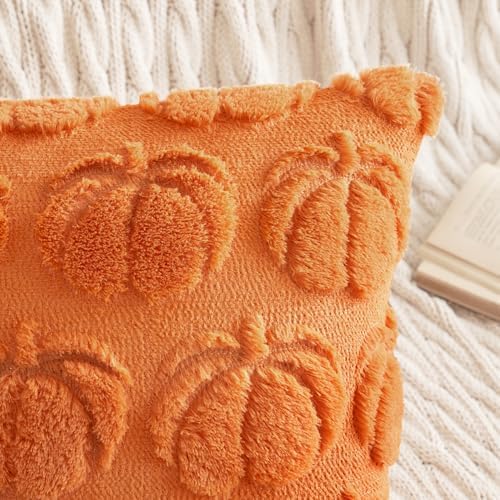 MIULEE Fall Pillow Covers Pumpkin Fall Decor 24x24 Orange - Image 2