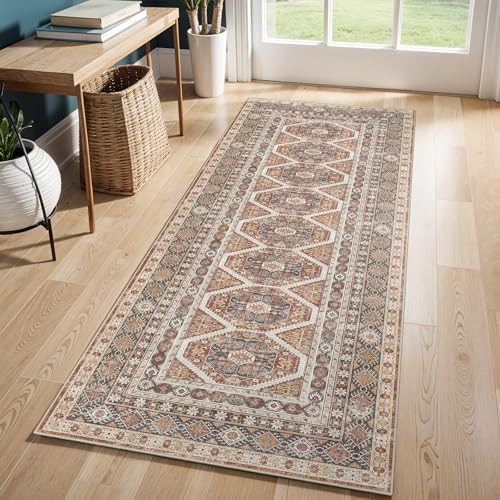 Ksrau 2x6 Runner Rug Washable Vintage: Non Slip Long Kitchen Runners Brick - Image 5