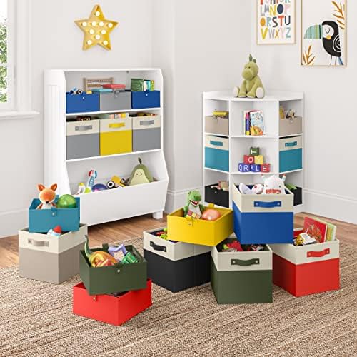 RiverRidge Kids storage bins - 10.5 Cube Storage Organizer with Handles - Turquoise Two-Tone closet organizers and storage for Toys, Shoes & More – Fits RiverRidge Cabinets - Image 3
