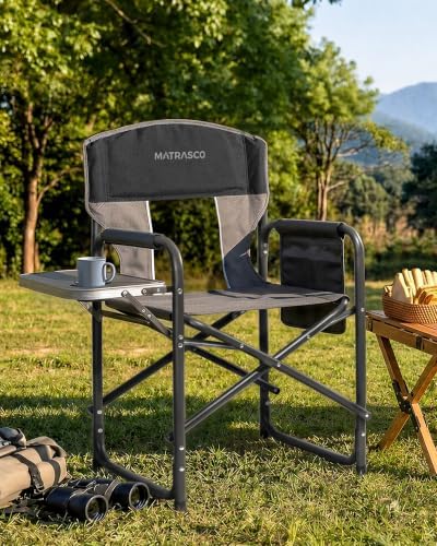 Oversized Director Camping Chair 2-Pack with Side Table, Black - Image 2