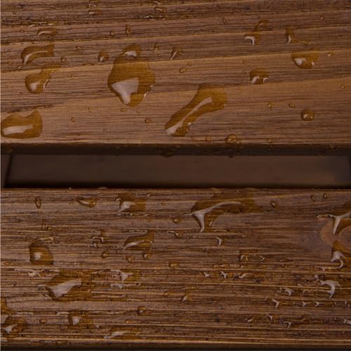 Shine Company Round Wooden Folding Solid Wood Side Table, Outdoor Adirondack Small Patio Table, Oak - Image 6