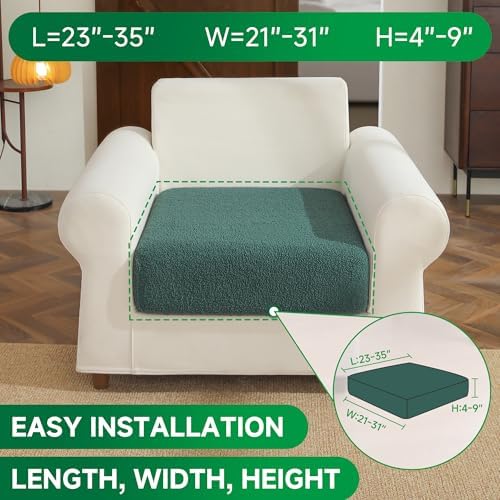 OHSIO Couch Cushion Covers for Sectional Sofa, Stretch Soft Sofa Slipcovers - Image 2