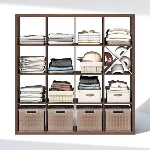 Furinno Cubic Extra Thick 16-Cube Closet Organizers and Storage, Amber Pine - Image 6