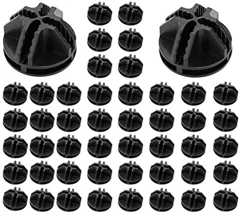 Wire Cube Plastic Connector 50Pcs Wire Grid Cube Organizer Connector for Modular Closet Storage Organizer and Wire Shelving (Black) by Dailydanny