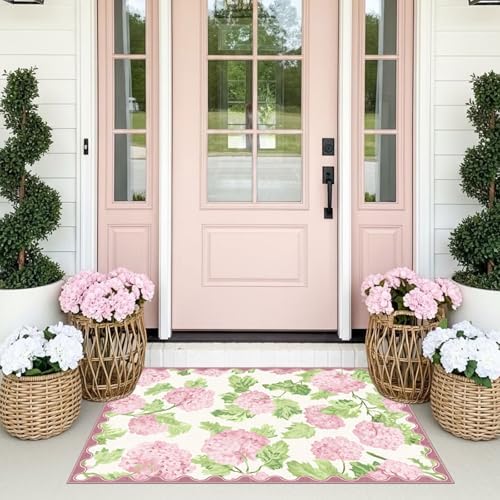 Floral Outdoor Rug - 28"x43" Front Door Mat Indoor Outside Entrance - Image 4