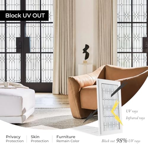 ADD.HERES Window Privacy Film, Glass Decorative Static Cling, 17.5" x 78.7" - Image 5