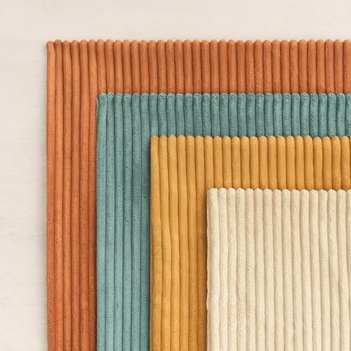 Topfinel Large Decorative Throw Pillow Covers, Soft Velvet Modern Double-Sided Designs Euro Shams Set of 4, Mix and Match for Home Decor, Pillow Inserts Not Included (24x24 inch, Orange/Teal) - Image 3