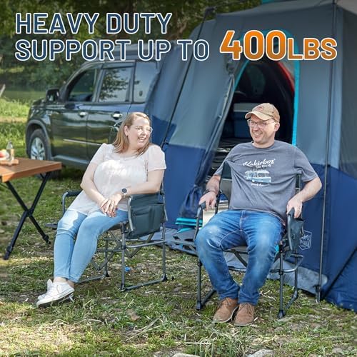 TIMBER RIDGE 400lbs Heavy Duty Camping Chair Portable Directors Chair - Image 3