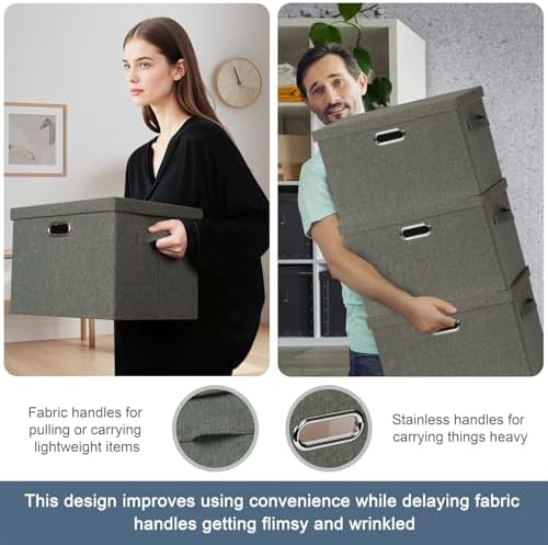 Storage Bins with Lids Fabric Closet Organizers Cubes Office Organization - Image 5