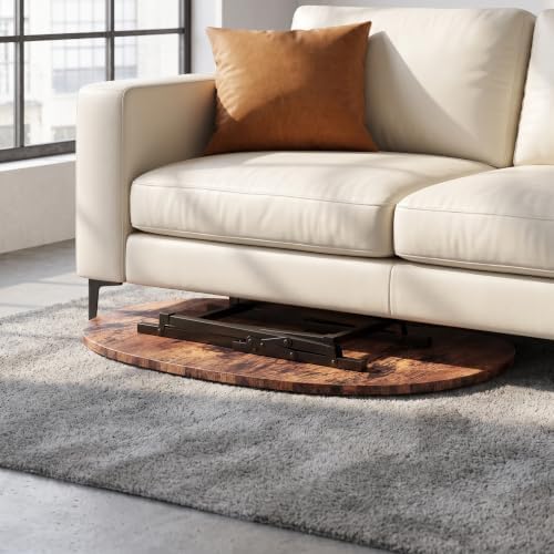 Foldable Coffee Table,Mid Century Modern Oval Coffee Table for Living Room - Image 5