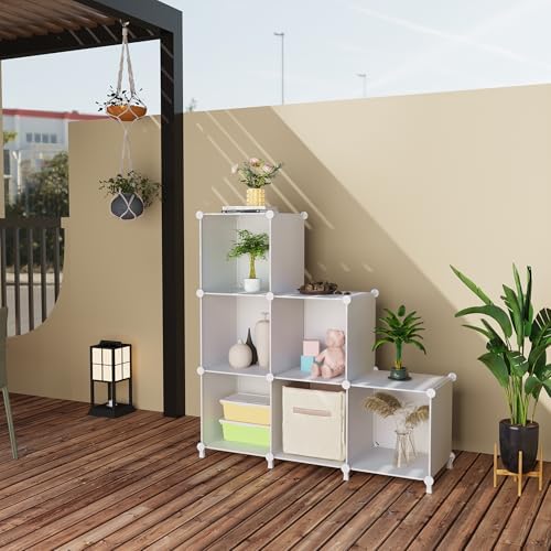 6Cube Storage Organizer Modular Stackable Shelf Closet White - Image 2