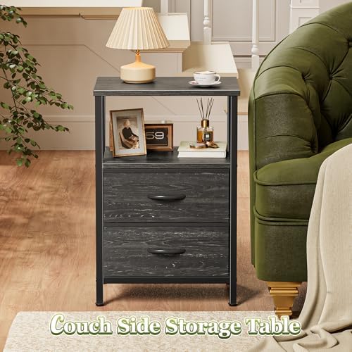 Huuger Night Stand Set of 2, Nightstand with 2 Drawers, Bedside Table - Image 6