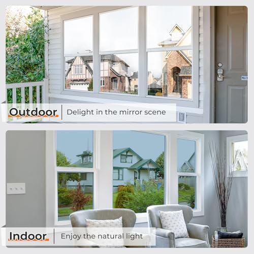 DOWELL Window Tint for Home, One Way Window Privacy Film, Silver - Image 6