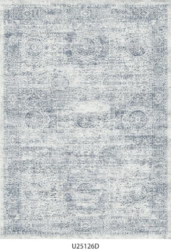 Vintage Washable Kitchen Rugs Sets of 3: Soft Low Pile Non-Slip Kitchen Mats for Floor, Boho Farmhouse Runner Rug for Sink, Entryway Hallway Bathroom, Pet-Friendly (Grey Blue) by BYYVOORugsforYourHome