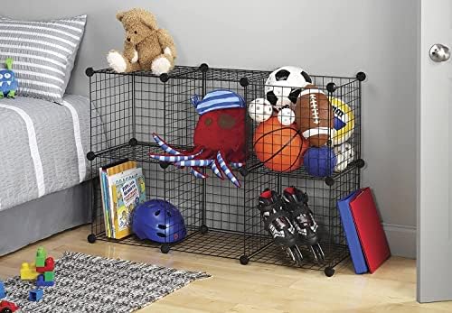 Wire Cube Storage Organizer, Metal Storage Shelves Bookshelf, Stackable Modular Closet Organizer for Bedroom Living Room, Office, Storage Shelves (6 Cubes, Iron) - Image 2