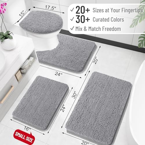 OLANLY Toilet Rugs U-Shaped 20x20, Soft Absorbent Chenille Contour Rugs - Image 2