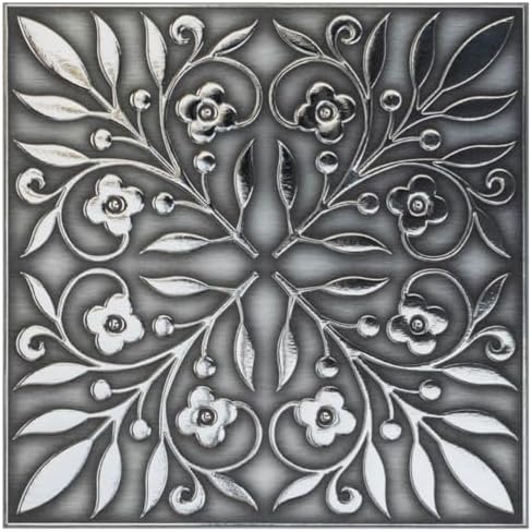 Main Street Peel and Stick Wallpaper Tiles Brushed Nickel & Silver by MainStreet