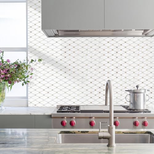 STICKGOO 10 Sheets Peel and Stick Backsplash, Polished Dolomite - Image 2