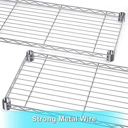 Auslar 4-Shelf Storage Shelves with Casters Heavy Duty 4 Tiers Rolling Cart Utility Racks Adjustable Wire Metal Shelving, Chrome - Image 5