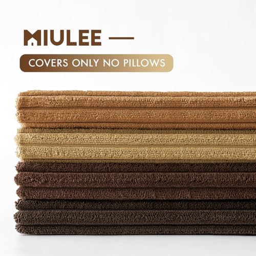 MIULEE Fall Corduroy Decorative Throw Pillow Covers Camel Brown 18x18 - Image 7