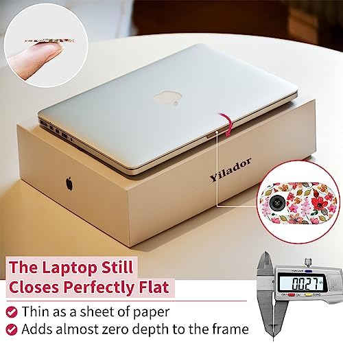 Yilador Laptop Camera Cover Slide Cute (6 Pack), Ultra Thin Webcam Cover for iPhone iPad MacBook Pro Computer iMac Cell Phone PC Accessories, 0.03" Camera Blocker Slider, Great for Privacy - Flowers - Image 2