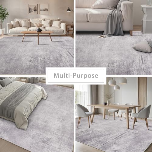 8x10 Washable Area Rugs for Living Room,Bedroom,Dining Room,Playroom - Grey - Image 5