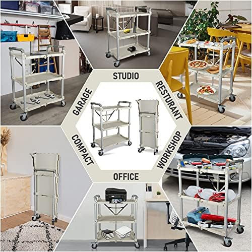 Olympia Tools 89-355 Pack N Roll Collapsible Service Cart, XL, 300LB Capacity, White - Image 2