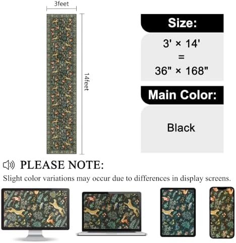 DUKINO 3x14 Runner Rug for Hallway, Washable Animal Kitchen Rugs, Black - Image 2