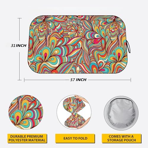 Car Windshield Sun Shade, Foldable Reflective UV Front Sunshade - Image 2