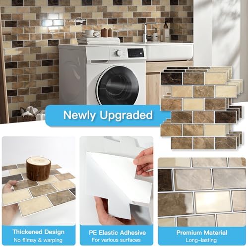 Art3d 10-Pack Subway Peel and Stick Backsplash, Yellow Jasper, 12 x 12 Inch - Image 5